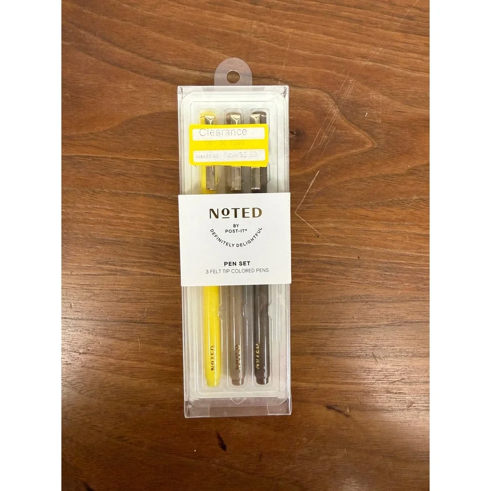 Noted by Post-it Felt Tip Colored Pen Set Yellow Tan Brown 3 Pack 34-8727-2882-8